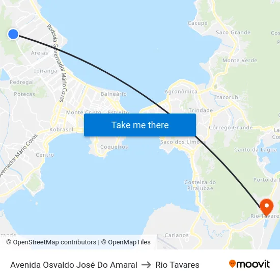 Avenida Osvaldo José Do Amaral to Rio Tavares map