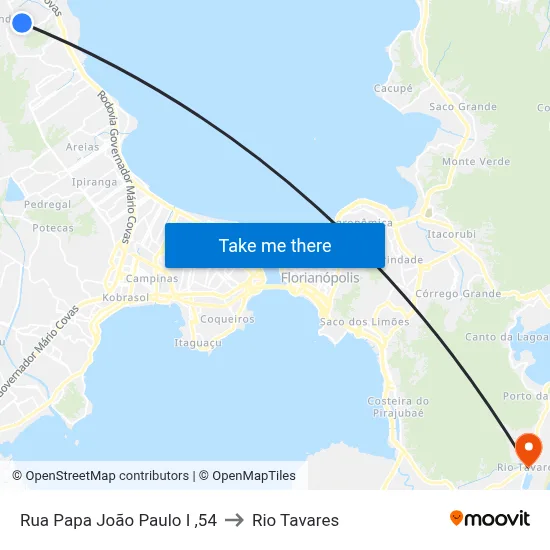 Rua Papa João Paulo I ,54 to Rio Tavares map
