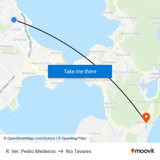 R. Ver. Pedro Medeiros to Rio Tavares map