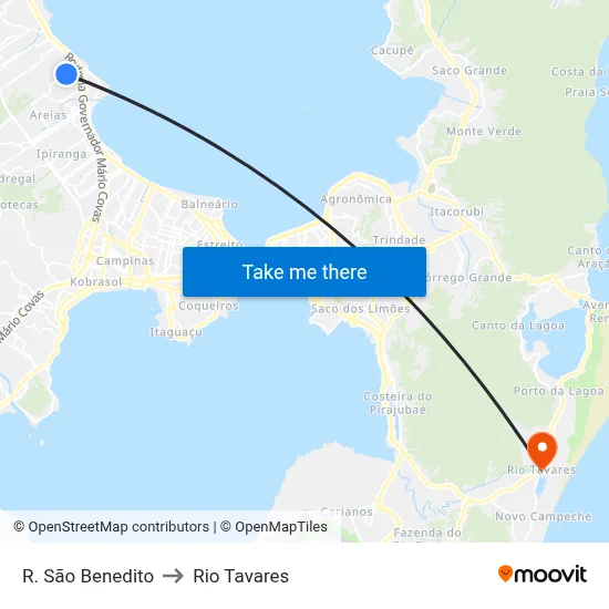 R. São Benedito to Rio Tavares map