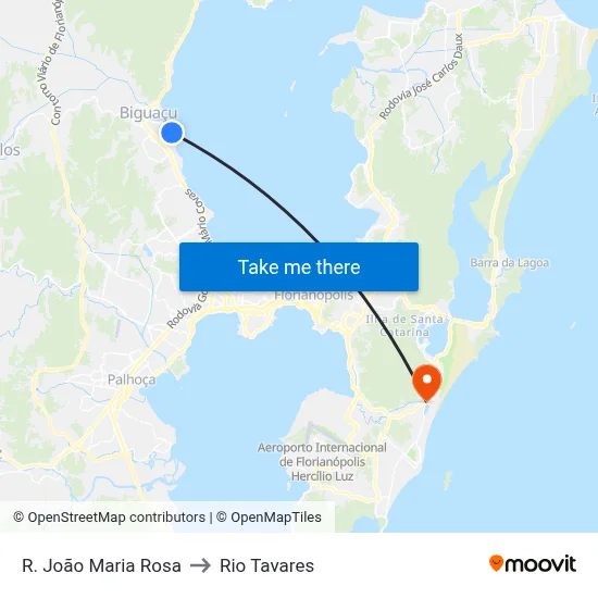 R. João Maria Rosa to Rio Tavares map