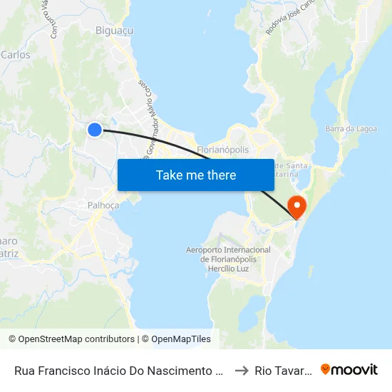 Rua Francisco Inácio Do Nascimento 560 to Rio Tavares map