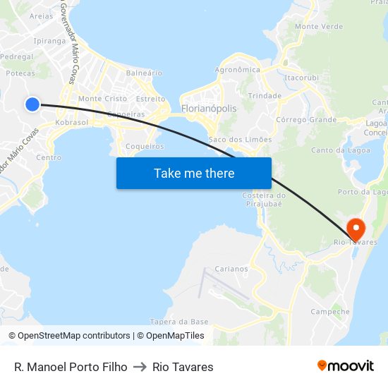 R. Manoel Porto Filho to Rio Tavares map