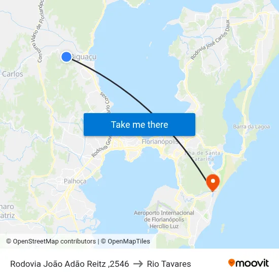 Rodovia João Adão Reitz ,2546 to Rio Tavares map