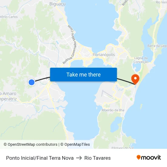Ponto Inicial/Final Terra Nova to Rio Tavares map