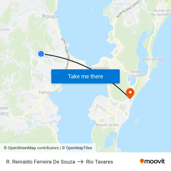 R. Reinaldo Ferreira De Souza to Rio Tavares map