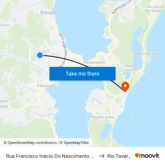 Rua Francisco Inácio Do Nascimento 235 to Rio Tavares map