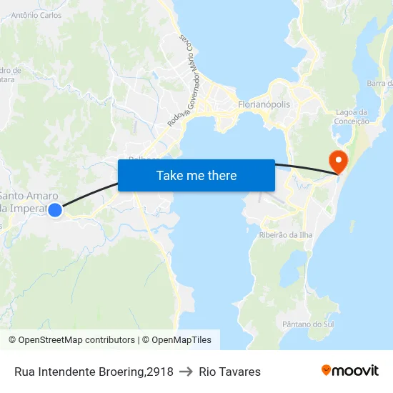 Rua Intendente Broering,2918 to Rio Tavares map