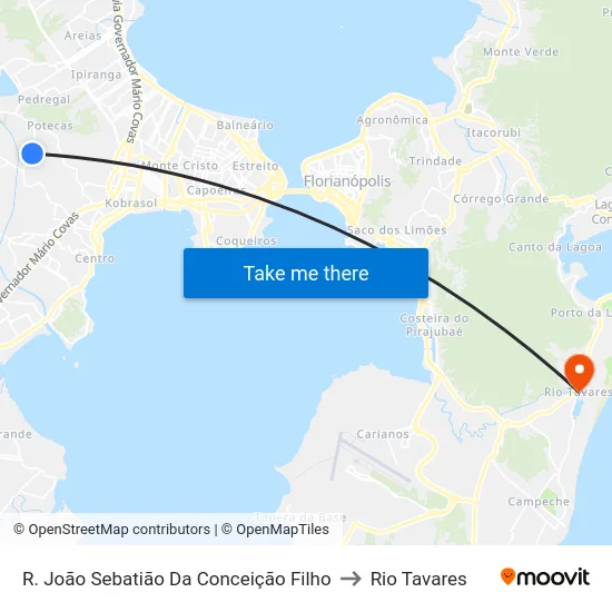 R. João Sebatião Da Conceição Filho to Rio Tavares map