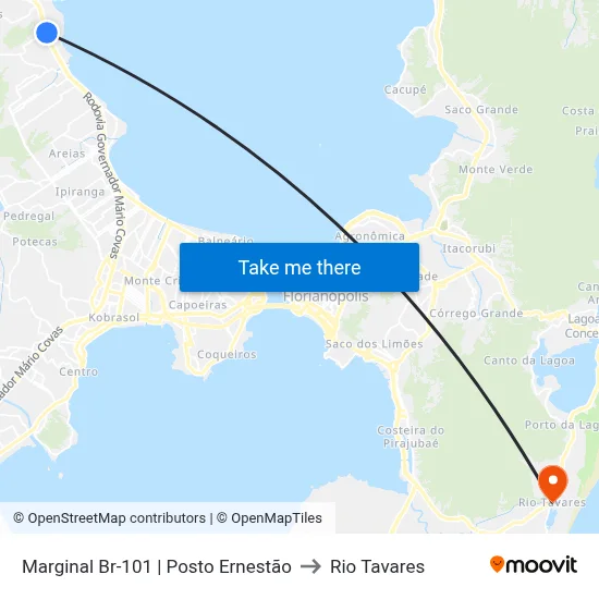 Marginal Br-101 | Posto Ernestão to Rio Tavares map