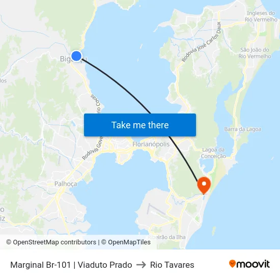 Marginal Br-101 | Viaduto Prado to Rio Tavares map