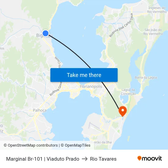 Marginal Br-101 | Viaduto Prado to Rio Tavares map