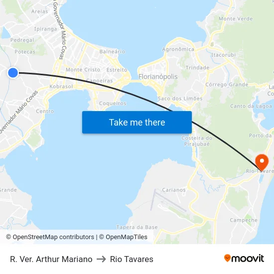R. Ver. Arthur Mariano to Rio Tavares map