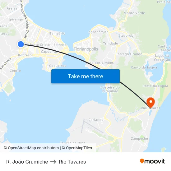 R. João Grumiche to Rio Tavares map