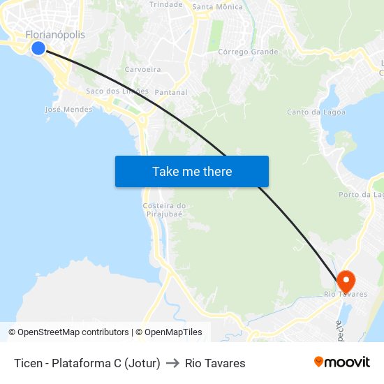 Ticen - Plataforma C (Jotur) to Rio Tavares map