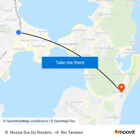 R. Nossa Sra Do Rosário to Rio Tavares map