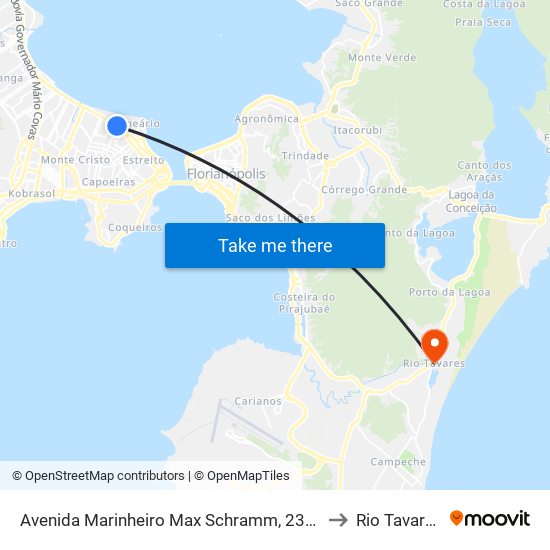 Avenida Marinheiro Max Schramm, 2301 to Rio Tavares map