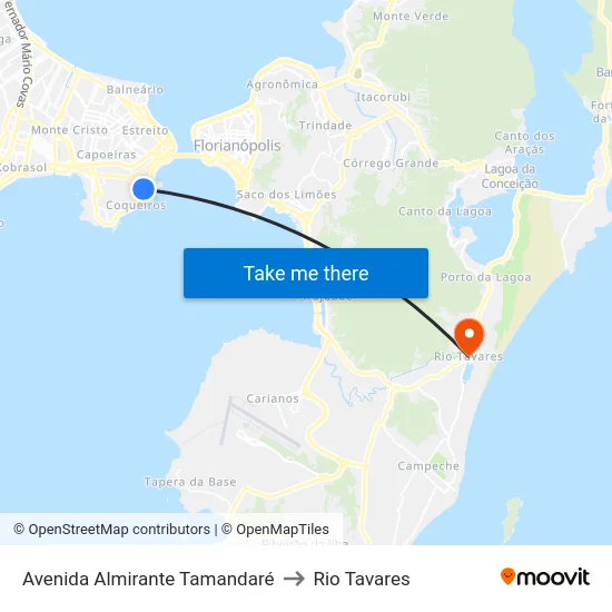 Avenida Almirante Tamandaré to Rio Tavares map