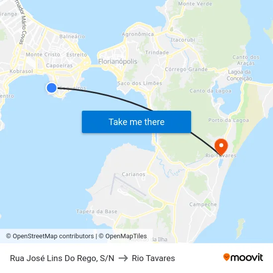 Rua José Lins Do Rego, S/N to Rio Tavares map