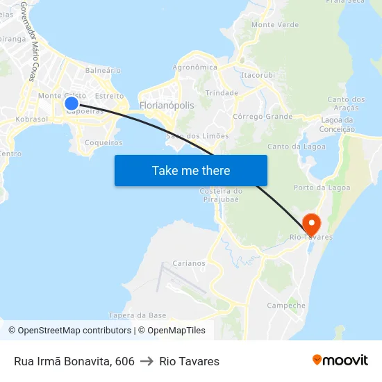 Rua Irmã Bonavita, 616 to Rio Tavares map