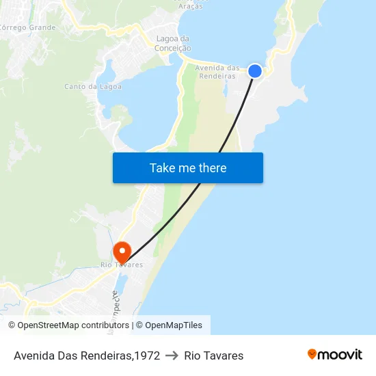 Avenida Das Rendeiras,1972 to Rio Tavares map