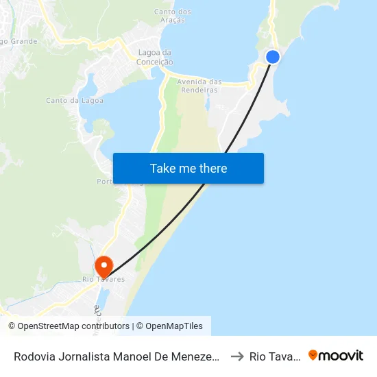 Rodovia Jornalista Manoel De Menezes, 1227 to Rio Tavares map