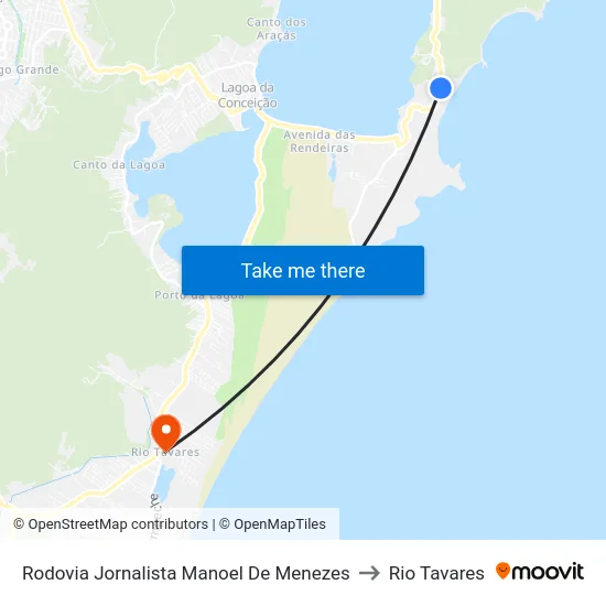Rodovia Jornalista Manoel De Menezes to Rio Tavares map