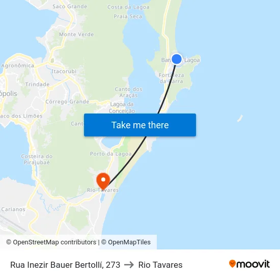 Rua Inezir Bauer Bertollí, 273 to Rio Tavares map
