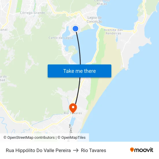 Rua Hippólito Do Valle Pereira to Rio Tavares map