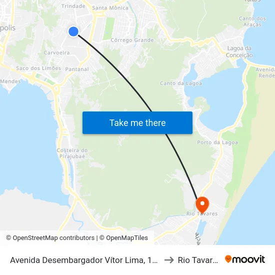 Avenida Desembargador Vítor Lima, 193 to Rio Tavares map