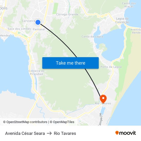 Avenida César Seara to Rio Tavares map