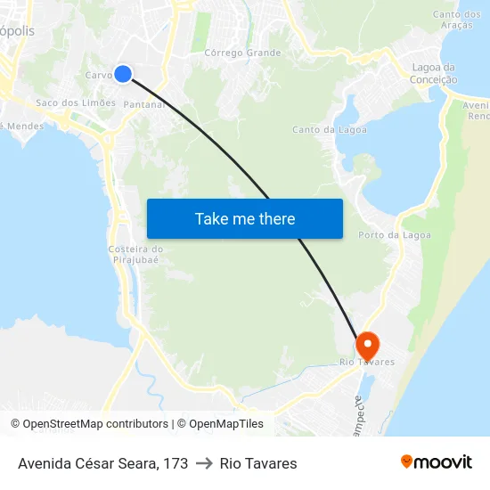 Avenida César Seara, 173 to Rio Tavares map