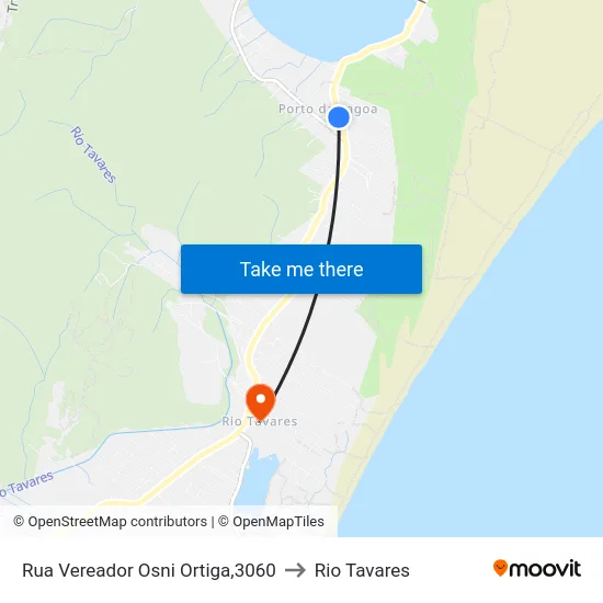 Rua Vereador Osni Ortiga,3060 to Rio Tavares map