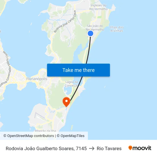 Rodovia João Gualberto Soares, 7145 to Rio Tavares map