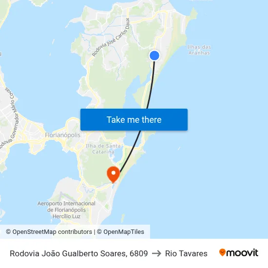 Rodovia João Gualberto Soares, 6809 to Rio Tavares map