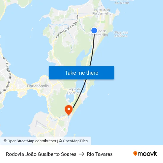 Rodovia João Gualberto Soares to Rio Tavares map
