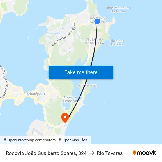 Rodovia João Gualberto Soares, 324 to Rio Tavares map