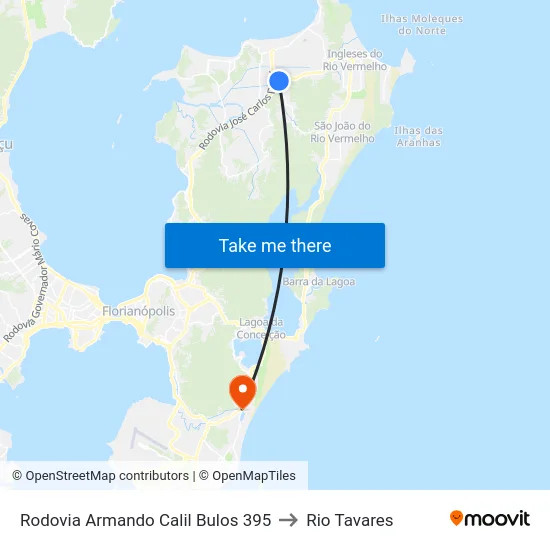 Rodovia Armando Calil Bulos 395 to Rio Tavares map