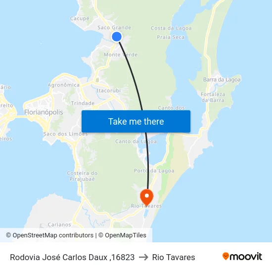 Rodovia José Carlos Daux ,16823 to Rio Tavares map