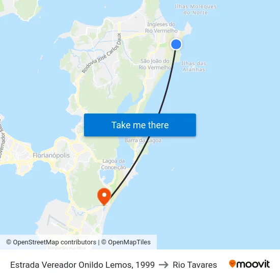Estrada Vereador Onildo Lemos, 1999 to Rio Tavares map