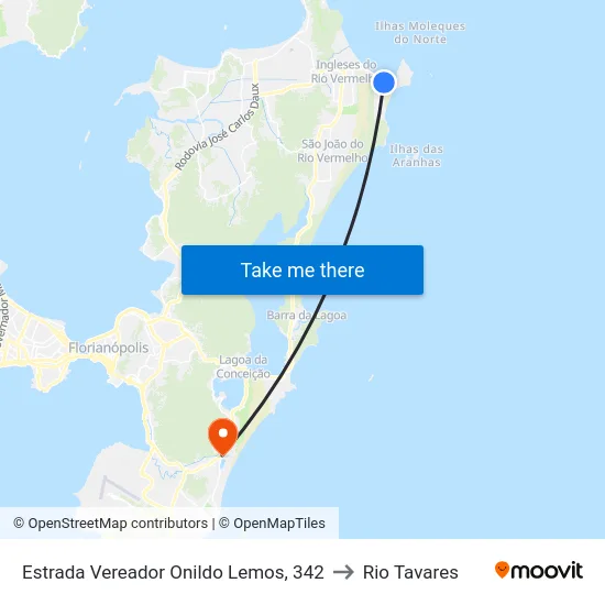 Estrada Vereador Onildo Lemos, 342 to Rio Tavares map