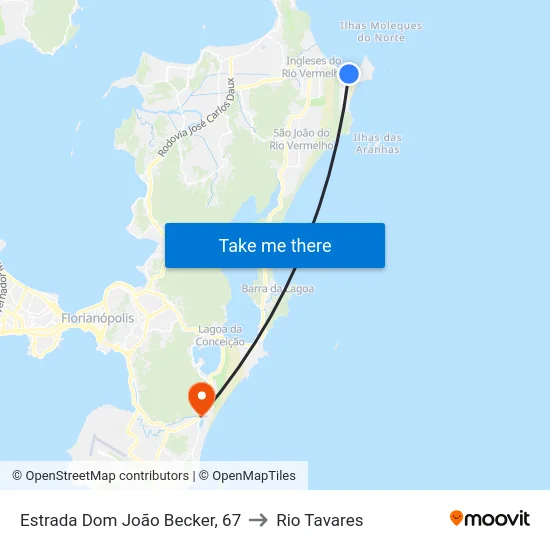 Estrada Dom João Becker, 67 to Rio Tavares map