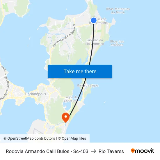 Rodovia Armando Calil Bulos - Sc-403 to Rio Tavares map