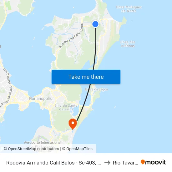 Rodovia Armando Calil Bulos - Sc-403, 2940 to Rio Tavares map