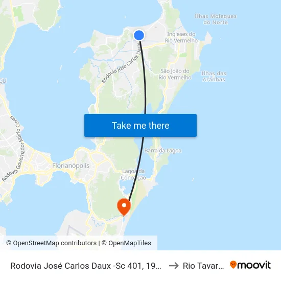 Rodovia José Carlos Daux -Sc 401, 19063 to Rio Tavares map
