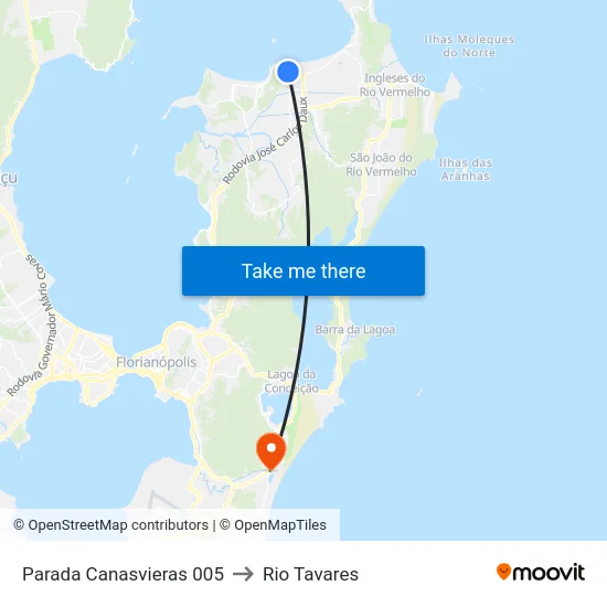 Parada Canasvieras 005 to Rio Tavares map