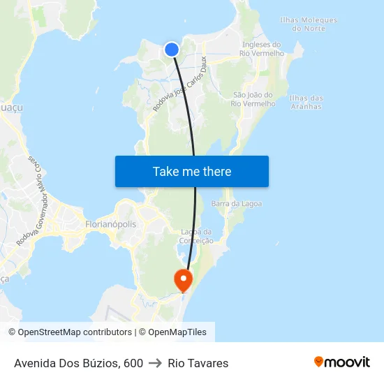 Avenida Dos Búzios, 600 to Rio Tavares map