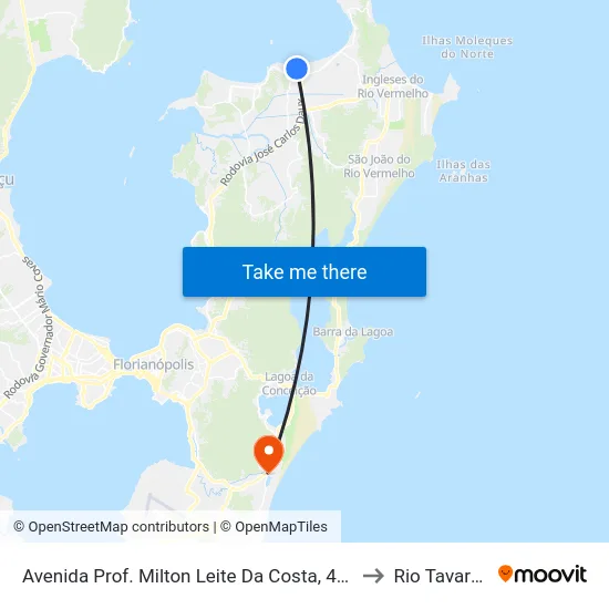 Avenida Prof. Milton Leite Da Costa, 499 to Rio Tavares map