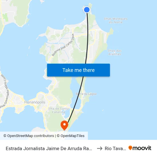 Estrada Jornalista Jaime De Arruda Ramos, 288 to Rio Tavares map
