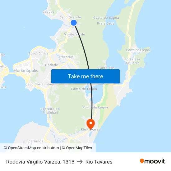Rodovia Virgílio Várzea, 1313 to Rio Tavares map